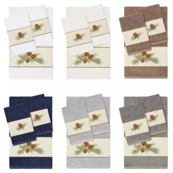 Linum Home Textiles Турецкий хлопок Pierre Набор полотенец с украшением из 3 предметов