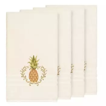 Linum Home Textiles Турецкий хлопок Приветственный набор украшенных банных полотенец, темно-синий