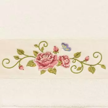 Linum Home Textiles Турецкий хлопок Rebecca, набор из 2 банных полотенец с украшением, бежевый