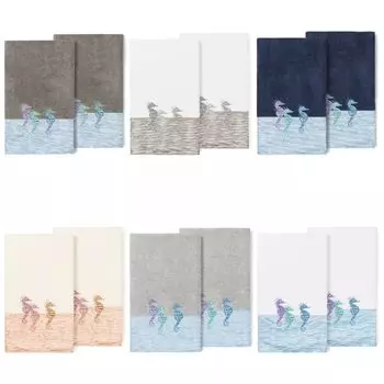 Linum Home Textiles Турецкий хлопок Sofia Набор из 2 банных полотенец с украшением, бежевый