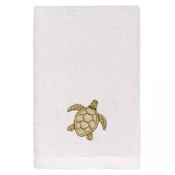 Linum Home Textiles Турецкий хлопок Tortuga Набор из 2 украшенных полотенец для кончиков пальцев, бежевый