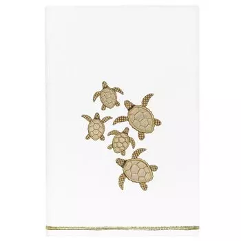 Linum Home Textiles Турецкий хлопок Tortuga Набор украшенных полотенец из 4 предметов, бежевый