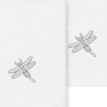 Linum Текстиль для дома Турецкий хлопок Braelyn Набор из 2 украшенных мочалок, темно-серый