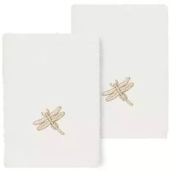 Linum Текстиль для дома Турецкий хлопок Braelyn Набор мочалок с украшением из 2 предметов Linum Home Textiles, цвет Cream