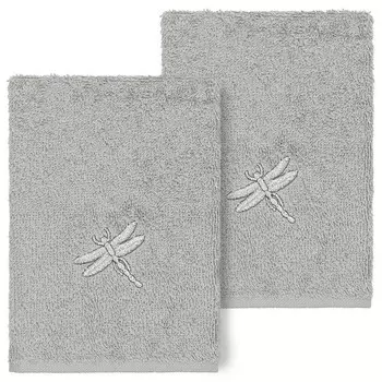 Linum Текстиль для дома Турецкий хлопок Braelyn Набор мочалок с украшением из 2 предметов Linum Home Textiles, цвет Light Gray