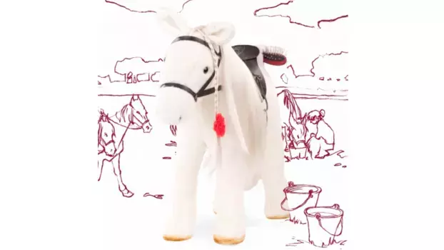 Липицианская расчесывающая лошадь, большая плюшевая лошадка для стоячих кукол Gtz Puppenmanufaktur