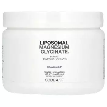 Липосомальный порошок глицината магния, без вкуса, 3 унции (85,2 г) Codeage