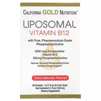 Липосомальный витамин B12 California Gold Nutrition 5 мл, 30 пакетиков
