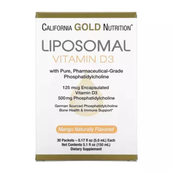 Липосомальный витамин D3 California Gold Nutrition, 30 пакетиков, 5 мл