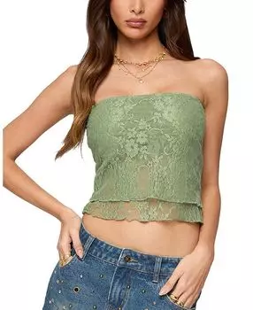 Лири Трубчатый Топ с Многослойным Кружевом Edikted, зеленый