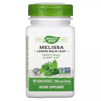 Листья мелиссы Nature's Way с лимонной мятой, 100 веганских капсул