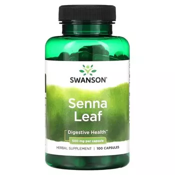 Лист сенны Swanson 500 мг, 100 капсул