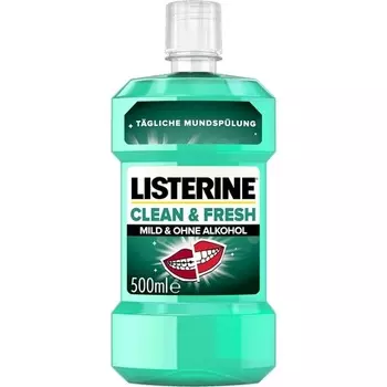 LISTERINE Clean & Fresh 500 мл безалкогольная антибактериальная жидкость для полоскания рта с эфирными маслами