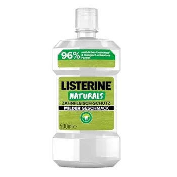 LISTERINE Naturals Gum Protection 500 мл Биоразлагаемая жидкость для полоскания рта с мягким вкусом Безалкогольная антибактериальная жидкость для полоскания рта для здоровых десен