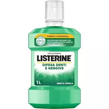 LISTERINE Ополаскиватель для полости рта для защиты зубов и десен со вкусом свежей мяты Ополаскиватель для полости рта при воспаленных деснах для укрепления зубов с фторидом Гигиена полости рта для здоровых десен 1 л