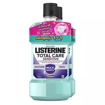 Listerine Ополаскиватель для рта Total Care Sensitive Zero Alcohol 750 мл. Двойной пакет, Blue