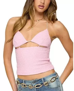 Литал Топ с вырезом на спине и фактурной отделкой Edikted, розовый