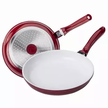 Литая алюминиевая сковорода Krger "Valencia" 20 см, плоская 4,0 см, красный