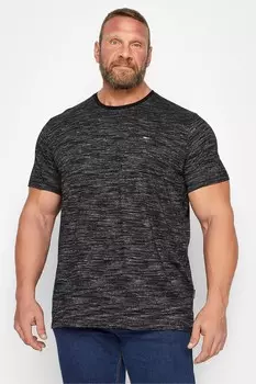 Литая футболка неравномерного переплетения Badrhino Big & Tall, черный