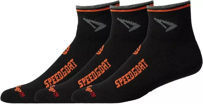 Lite Trail Running Speedgoat 1/4 Crew, набор из 3 шт. Drymax, цвет Black/Foliage Green/Orange