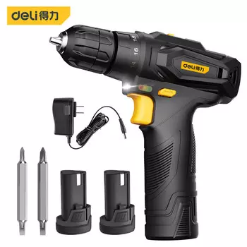 Литиевая электрическая дрель Deli, аккумуляторная отвертка, 12 В, электрическая отвертка, двойная электрическая DL-DZ12-W1D1 4K00094