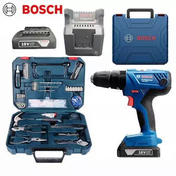 Литиевая электрическая отвертка Bosch, электрическая дрель, ударная дрель, домашняя аккумуляторная отвертка, набор инструментов