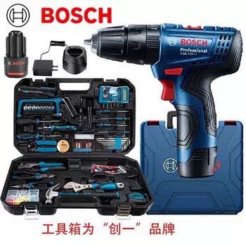 Дрель электрическая Bosch GSB 120-Li + набор инструментов, аккумулятор, зарядное устройство