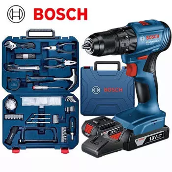 Литиевая бесщеточная аккумуляторная ударная дрель Bosch, электрическая отвертка, ручная дрель, профессиональный электроинструмент