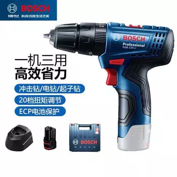 Литиевая ударная дрель Bosch, набор инструментов двойного назначения GSB120-LI, перезаряжаемая профессиональная ручная электрическая отвертка