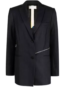 Litkovskaya striped wool blazer, синий