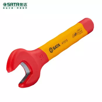 Литой двухцветный рожковый ключ SATA с изоляцией VDE, тупиковый ключ с одной головкой, 41319 пятно