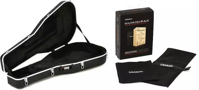 Литой кейс Gator Deluxe ABS — комплект акустической гитары Dreadnought с увлажнителем D'Addario, поддерживающим автоматическую систему контроля влажности Gator + D'Addario GC-Dread=1 PW-HPK-01=1