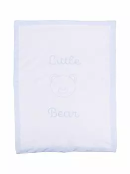 Little Bear одеяло с вышитым логотипом, белый