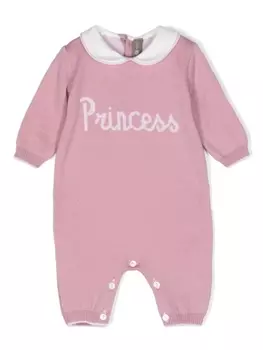 Little Bear ромпер из вирджинской шерсти с графичным принтом, розовый