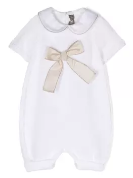 Little Bear трикотажный ромпер с бантом, белый
