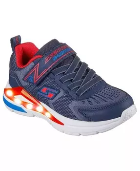 Little Boys S-Lights: повседневные кроссовки Tri-Namics с подсветкой и несъемной застежкой от Finish Line Skechers, синий