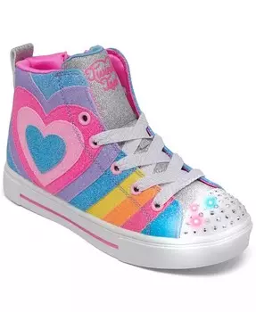 Little Girl's Twinkle Toes: Twinkle Hearts — повседневные кроссовки Heart Pop Light Up от Finish Line Skechers, мультиколор