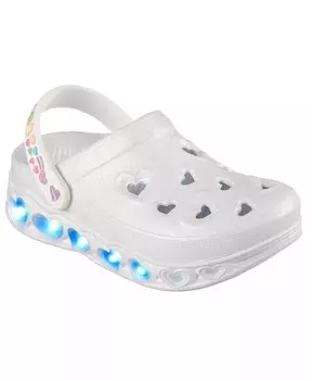 Little Girls' Foamies: легкие повседневные туфли-сабо без шнуровки от Finish Line Skechers, белый