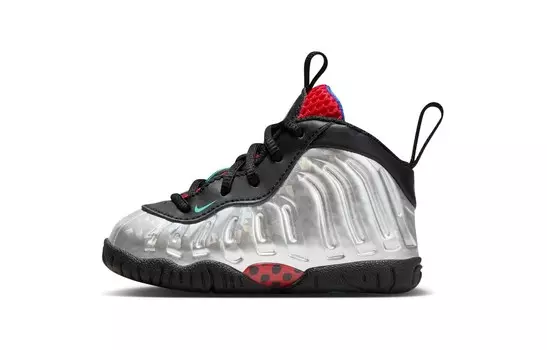 Little Posite One TD «Все звезды», кроссовки Nike, цвет Silver/Black