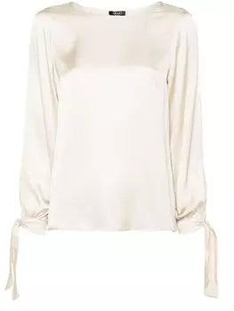 LIU JO атласная блузка, нейтральный цвет