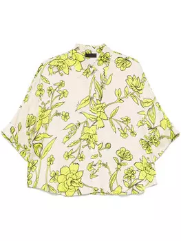 LIU JO атласная рубашка с принтом, нейтральный