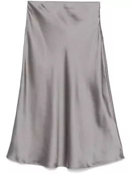 LIU JO атласная юбка миди, серый