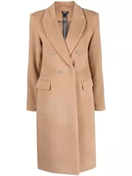 LIU JO двубортное пальто строгого кроя, коричневый
