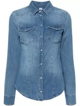 LIU JO джинсовая рубашка с логотипом, синий