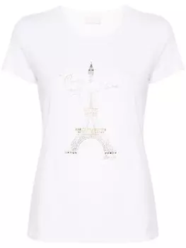 LIU JO футболка со стразами, белый