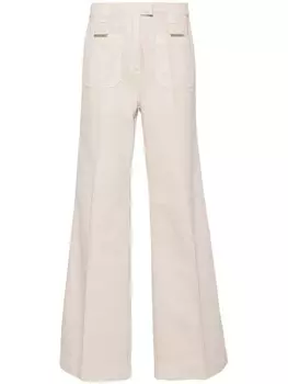 LIU JO хлопковые брюки прямого покроя, нейтральный цвет