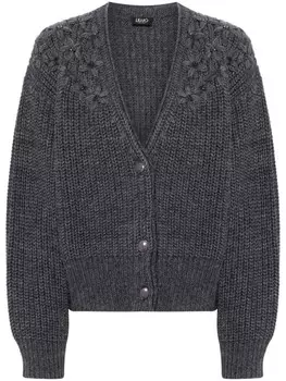 LIU JO кардиган со стразами, серый
