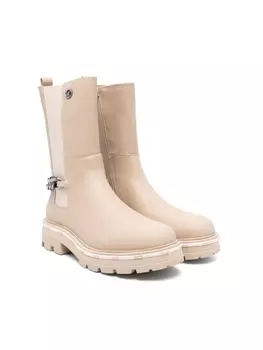 Liu Jo Kids ботинки челси с цепочкой, нейтральный цвет