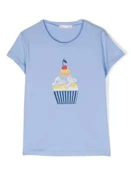 Liu Jo Kids футболка с принтом, фиолетовый