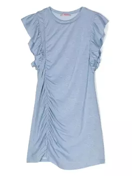 Liu Jo Kids платье с рукавами кап и люрексом, фиолетовый